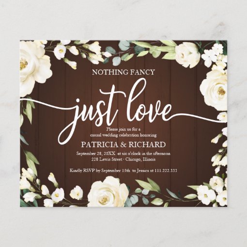 Nothing Fancy Floral Cheap Wedding Invitation Zazzle