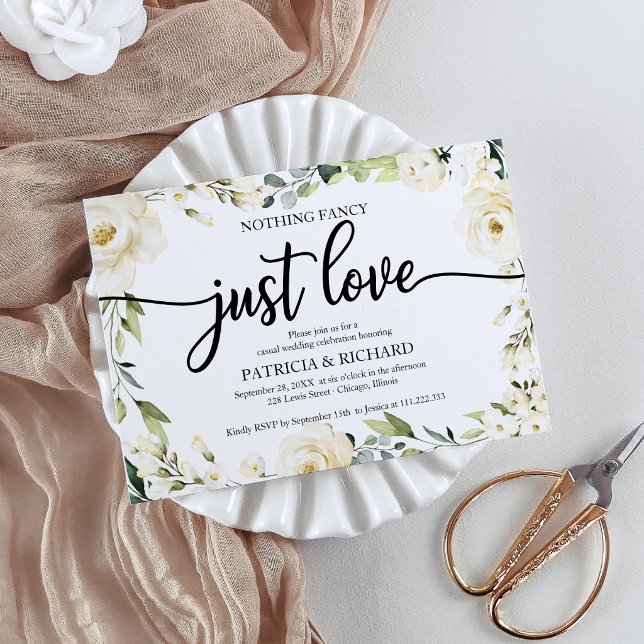 Nothing Fancy Floral Cheap Wedding Invitation (Creator Uploaded)