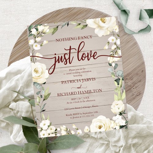 Nothing Fancy Floral Cheap Wedding Invitation  