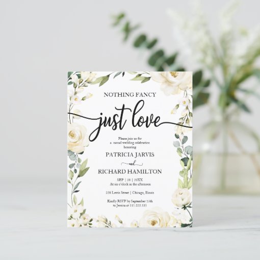 Nothing Fancy Floral Cheap Wedding Invitation Zazzle