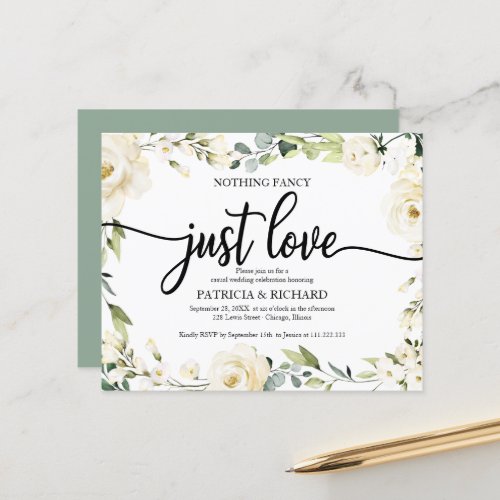 Nothing Fancy Floral Cheap Wedding Invitation
