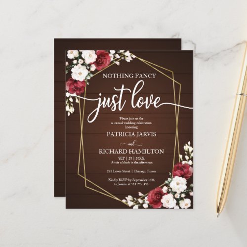 Nothing Fancy Geometric Budget Wedding Invitations