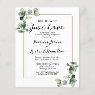 Nothing Fancy Greenery Budget Wedding Invitation