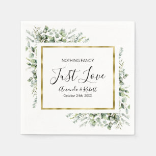 Nothing Fancy Greenery Gold Wedding Napkins