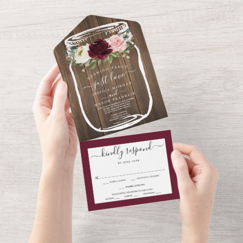 Nothing Fancy Just Love All In One Wedding Invite