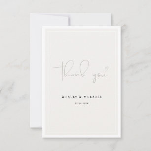 Nothing Fancy Just Love Beige Elegant Wedding Thank You Card
