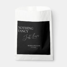 Nothing Fancy, Just Love, Black & White Favor Bags