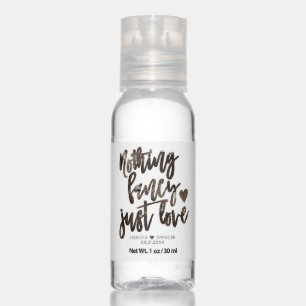 Nothing Fancy Just Love Bronze Glitter Wedding Hand Sanitizer