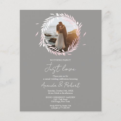 Nothing Fancy Just Love Budget Wedding Invitation