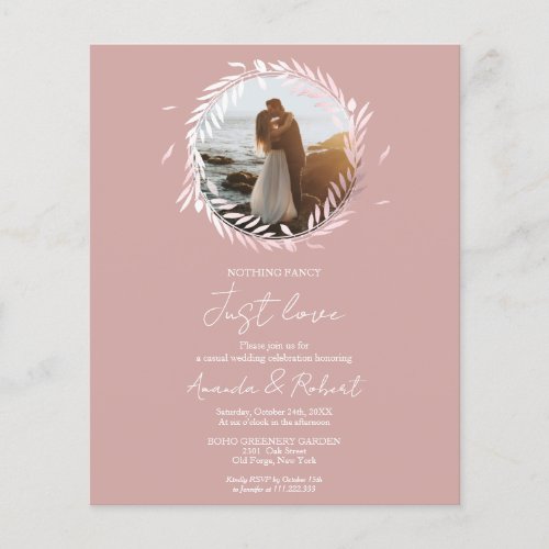 Nothing Fancy Just Love Budget Wedding Invitation