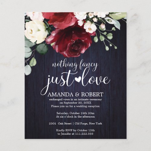 Nothing Fancy Just Love Budget Wedding Invitations