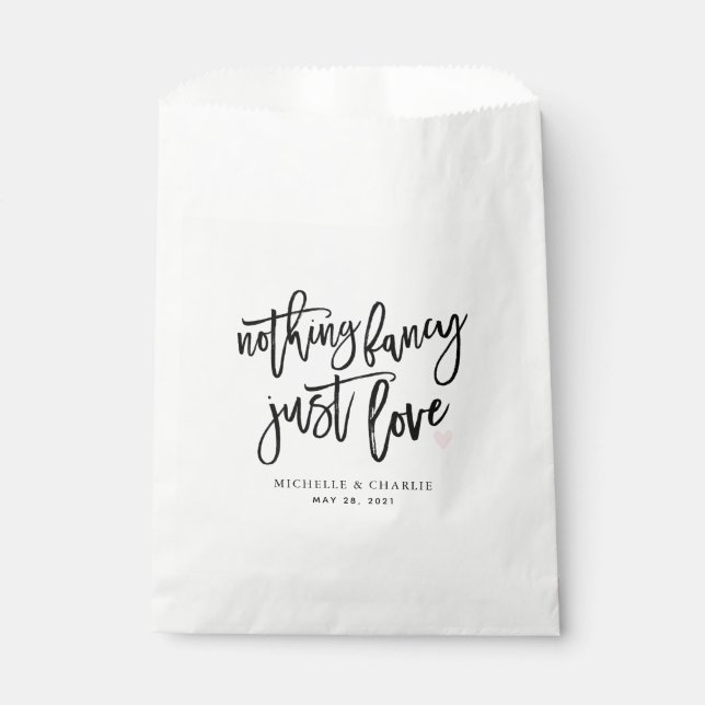 Nothing fancy just love casual Wedding Favor Bag (Front)