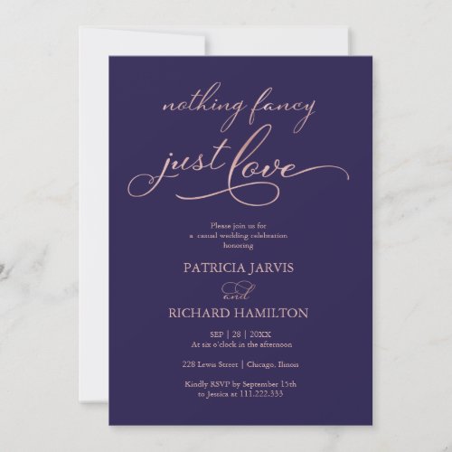 Nothing Fancy Just Love Casual Wedding Invitation