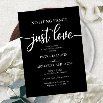 Nothing Fancy Just Love Casual Wedding Invitation by StampsbyMargherita at Zazzle