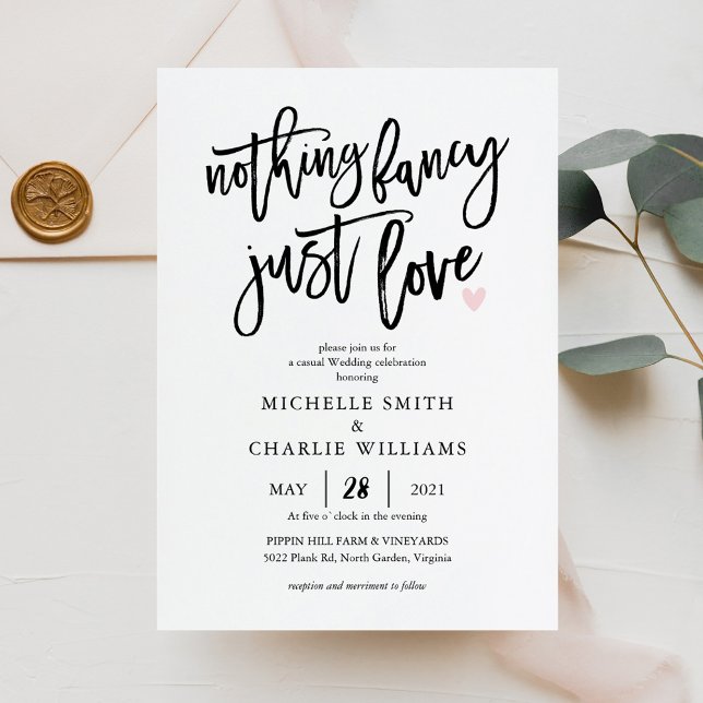 Nothing fancy just love casual Wedding Invitation (Creator Uploaded)