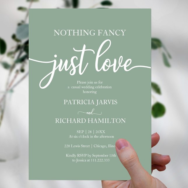Nothing Fancy Just Love Casual Wedding Invitation (Creator Uploaded)