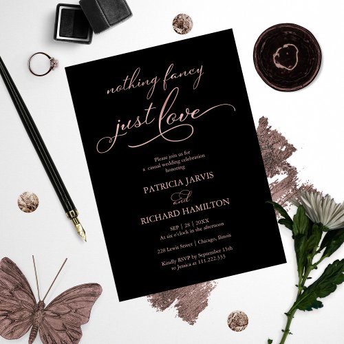 Nothing Fancy Just Love Casual Wedding Invitation