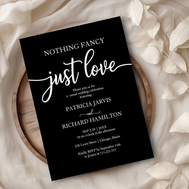 Nothing Fancy Just Love Casual Wedding Invitation (Creator Uploaded)
