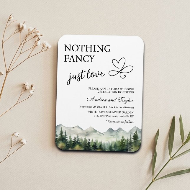 Nothing Fancy Just Love Casual Wedding Invitation Magnet (Creator Uploaded)