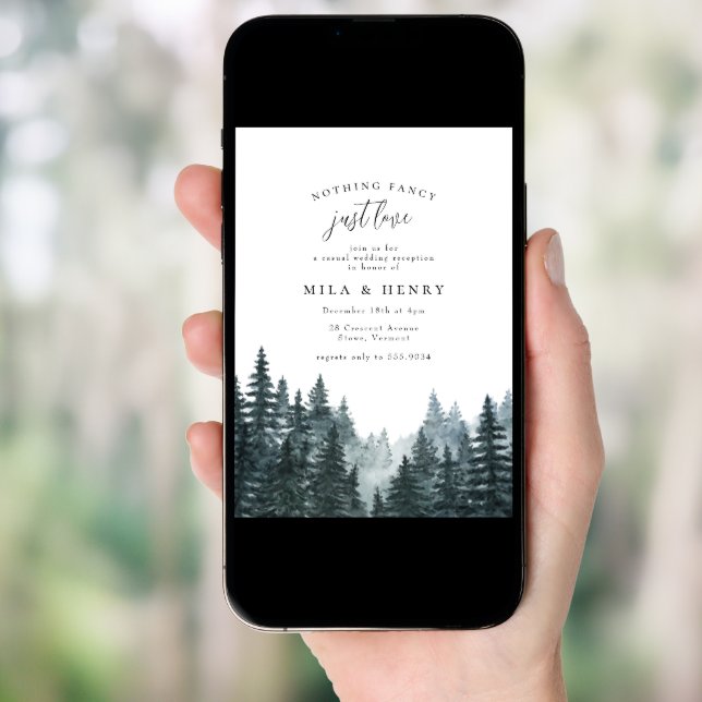 Nothing Fancy Just Love Casual Wedding Reception Invitation (Front Digital)