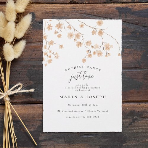 Nothing Fancy Just Love Casual Wedding Reception Invitation