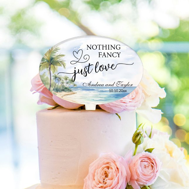 Nothing Fancy Just Love Elegant Wedding  Cake Topper (Creator Uploaded)