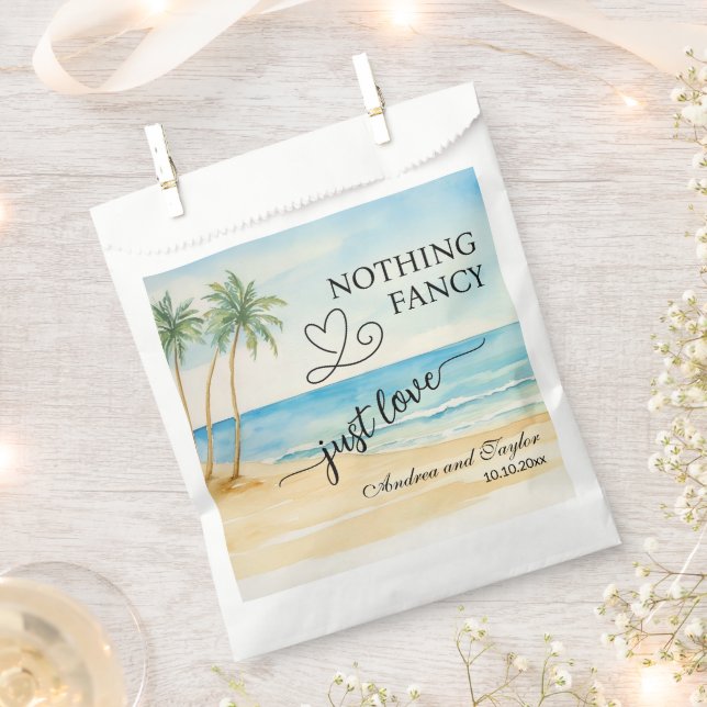 Nothing Fancy Just Love Elegant Wedding  Favor Bag (Clipped)