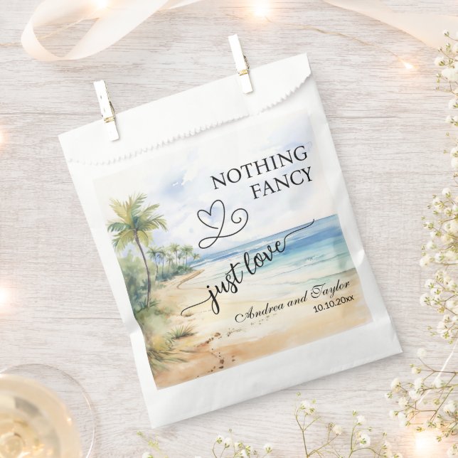 Nothing Fancy Just Love Elegant Wedding  Favor Bag (Clipped)