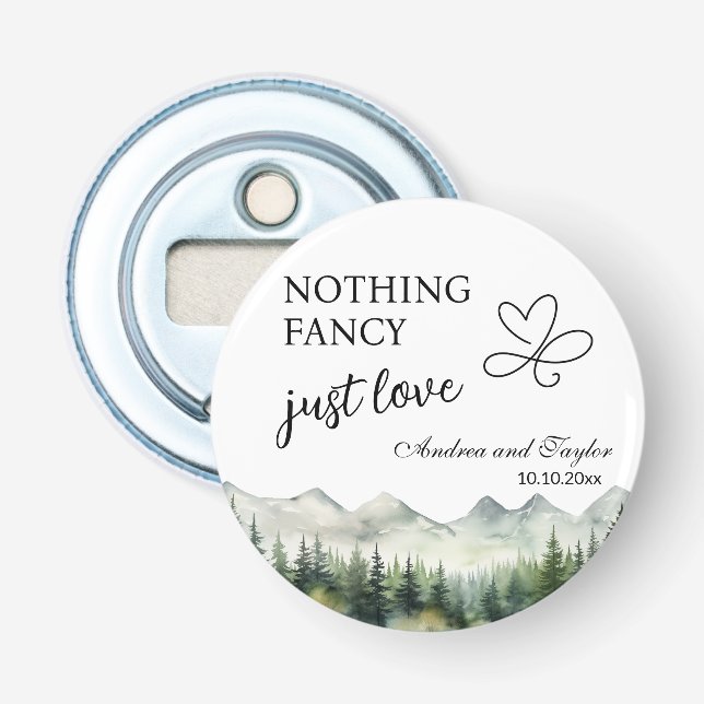 Nothing Fancy Just Love Elegant Wedding favor Bottle Opener (Front)