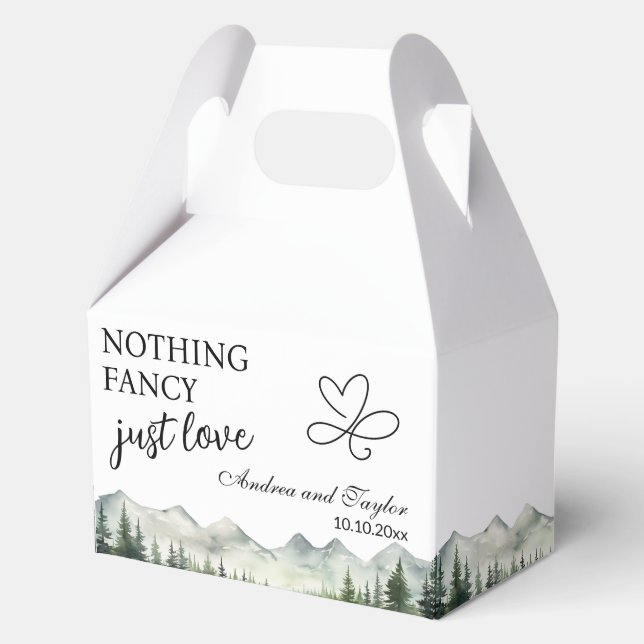 Nothing Fancy Just Love Elegant Wedding Favor Boxes (Front)