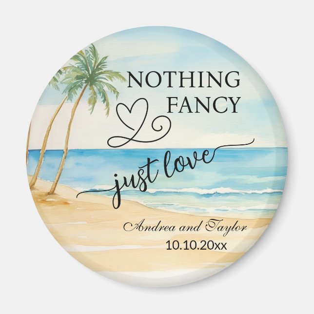 Nothing Fancy Just Love Elegant Wedding favor Magnet (Front)