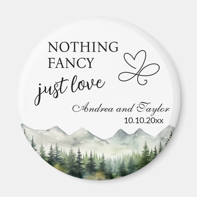 Nothing Fancy Just Love Elegant Wedding favor Magnet (Front)
