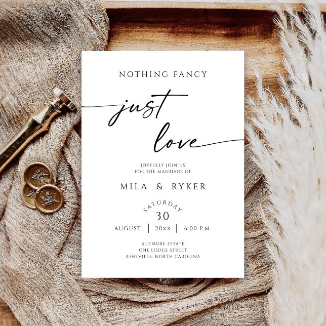 Nothing Fancy Just Love Elegant Wedding Invitation (Creator Uploaded)