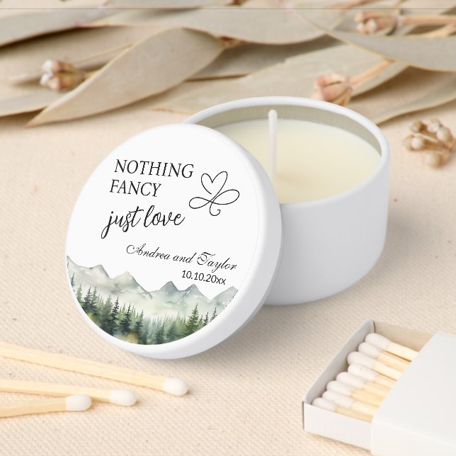 Nothing Fancy Just Love Elegant Wedding  Mini Candle Favors (Insitu)
