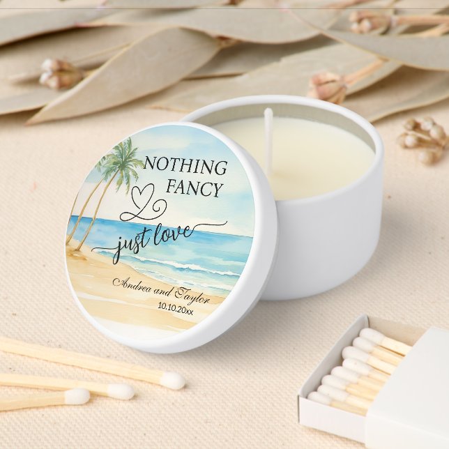 Nothing Fancy Just Love Elegant Wedding  Mini Candle Favors (Insitu)