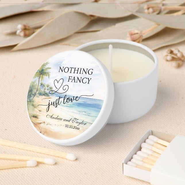 Nothing Fancy Just Love Elegant Wedding  Mini Candle Favors (Insitu)