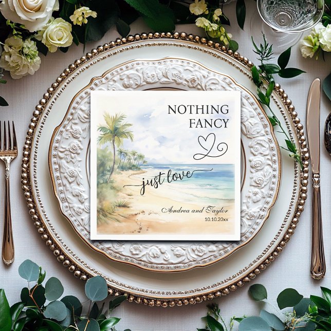 Nothing Fancy Just Love Elegant Wedding Napkins (Creator Uploaded)