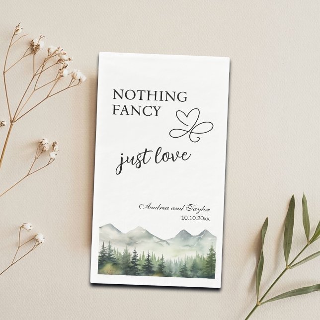 Nothing Fancy Just Love Elegant Wedding Paper Guest Towels (Creator Uploaded)