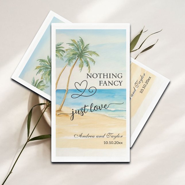 Nothing Fancy Just Love Elegant Wedding Paper Guest Towels (Creator Uploaded)