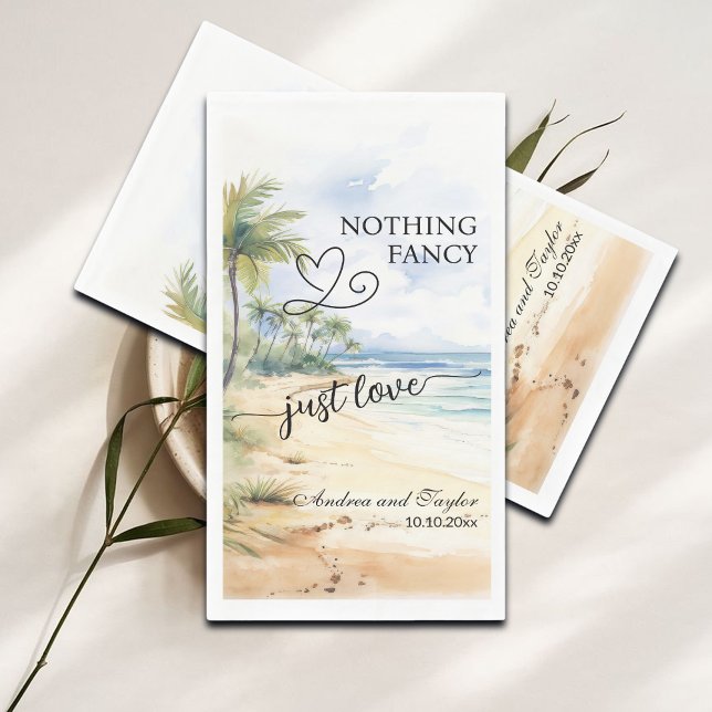 Nothing Fancy Just Love Elegant Wedding Paper Guest Towels (Creator Uploaded)