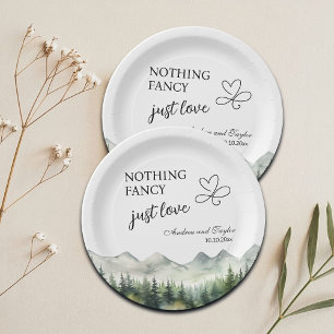Nothing Fancy Just Love Elegant Wedding Paper Plates