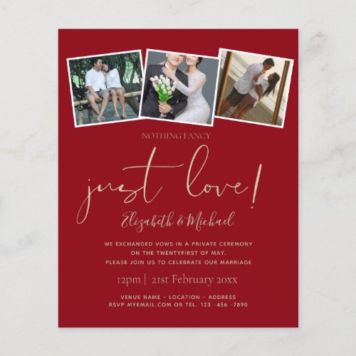 Nothing Fancy Just Love Elopement Announcement