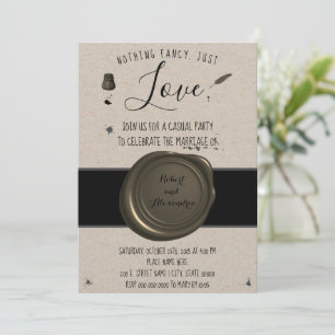 Nothing Fancy Just Love Elopement Pen & Inkwell  Invitation