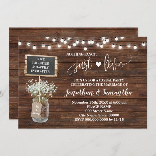 Nothing Fancy Just Love Elopement Western Invite