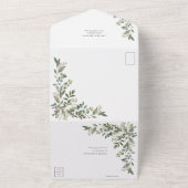 Nothing Fancy Just Love Eucalyptus Casual Wedding  All In One Invitation (Outside)