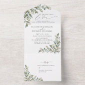 Nothing Fancy Just Love Eucalyptus Casual Wedding  All In One Invitation (Inside)