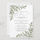 Nothing Fancy Just Love Eucalyptus Casual Wedding Invitation (Front)