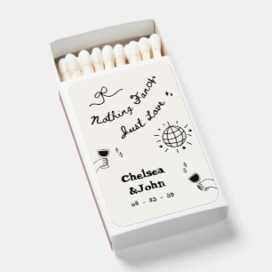 Nothing Fancy Just Love French Handwritten Wedding Matchboxes