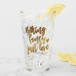 Nothing Fancy Just Love Gold Heart Micro Wedding Glass