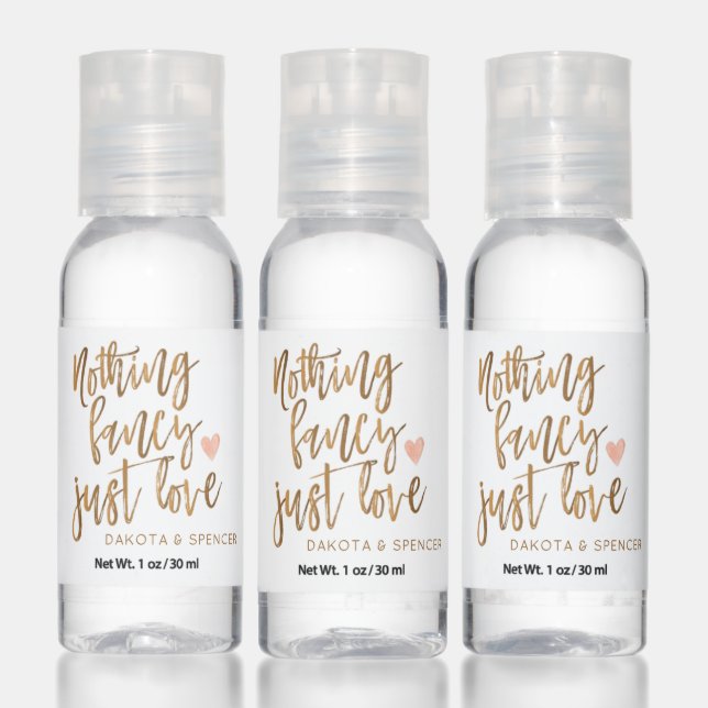 Nothing Fancy Just Love | Gold Heart Micro Wedding Hand Sanitizer (Set)